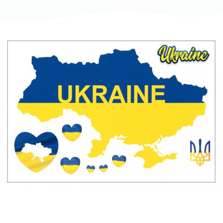 Стікерпак "Карта UKRAINE", набір наклейок, 260х180 мм