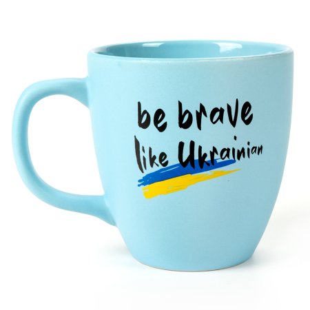 Чашка Be brave - карта, голубая 440 мл