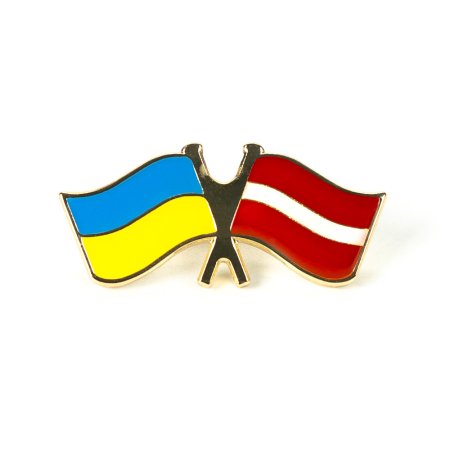 Значок "Флаг Украина-Латвия"