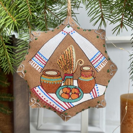 Ароматизированное елочное украшение-сувенир - Звезда рождественская Святая Вечеря