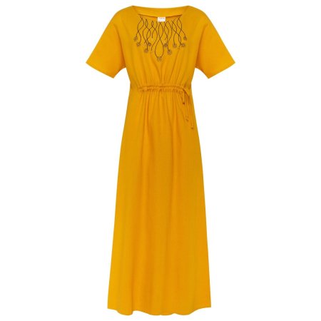Платье вышиванка Колос - Звездопад (желтое) 42-44