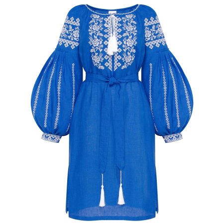 Платье вышиванка Колос - Злагода (синее) 42