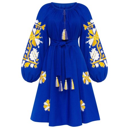Платье вышиванка Диброва - Магия (электрик) 42