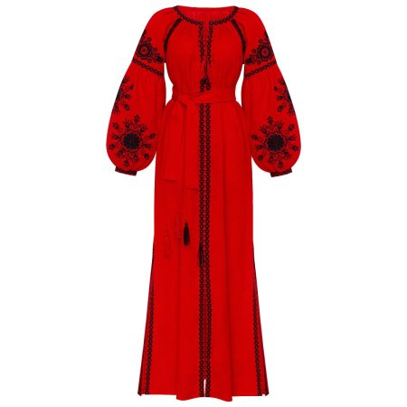 Сукня вишиванка Діброва - Фантазія (червона) 50