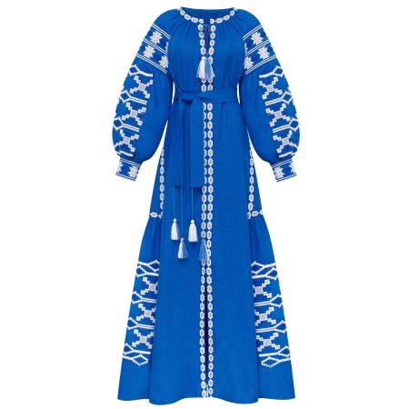 Платье вышиванка Диброва - Грация (синее) 44