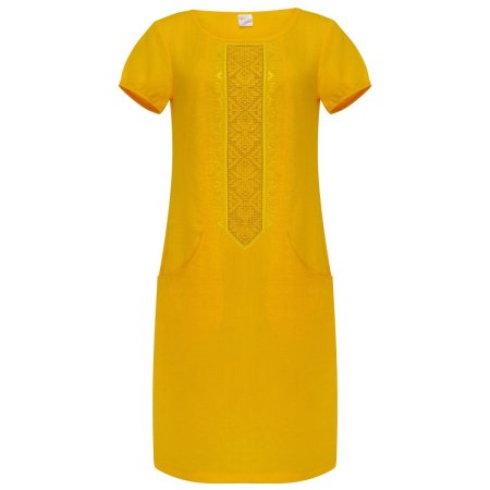Платье вышиванка Колос - Милана К (желтая) 42