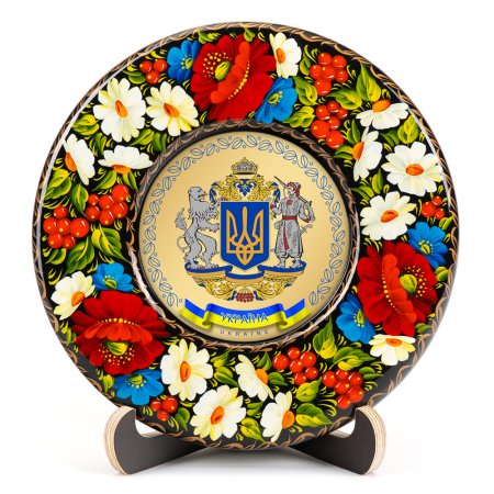 Тарілка сувенірна Герб України Великий (на золоті) (ТД-01-17-001-990-121)