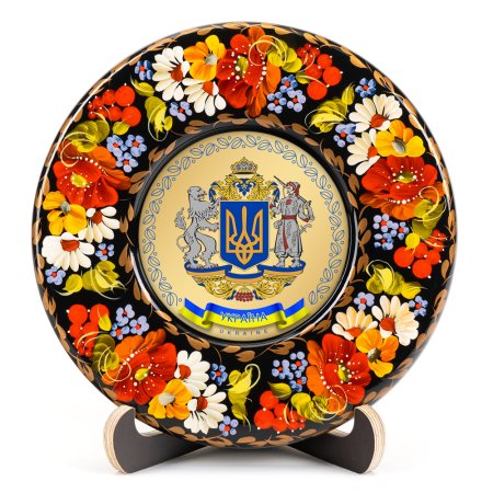 Тарілка сувенірна Герб України Великий (на золоті) (ТД-01-17-001-990-131)
